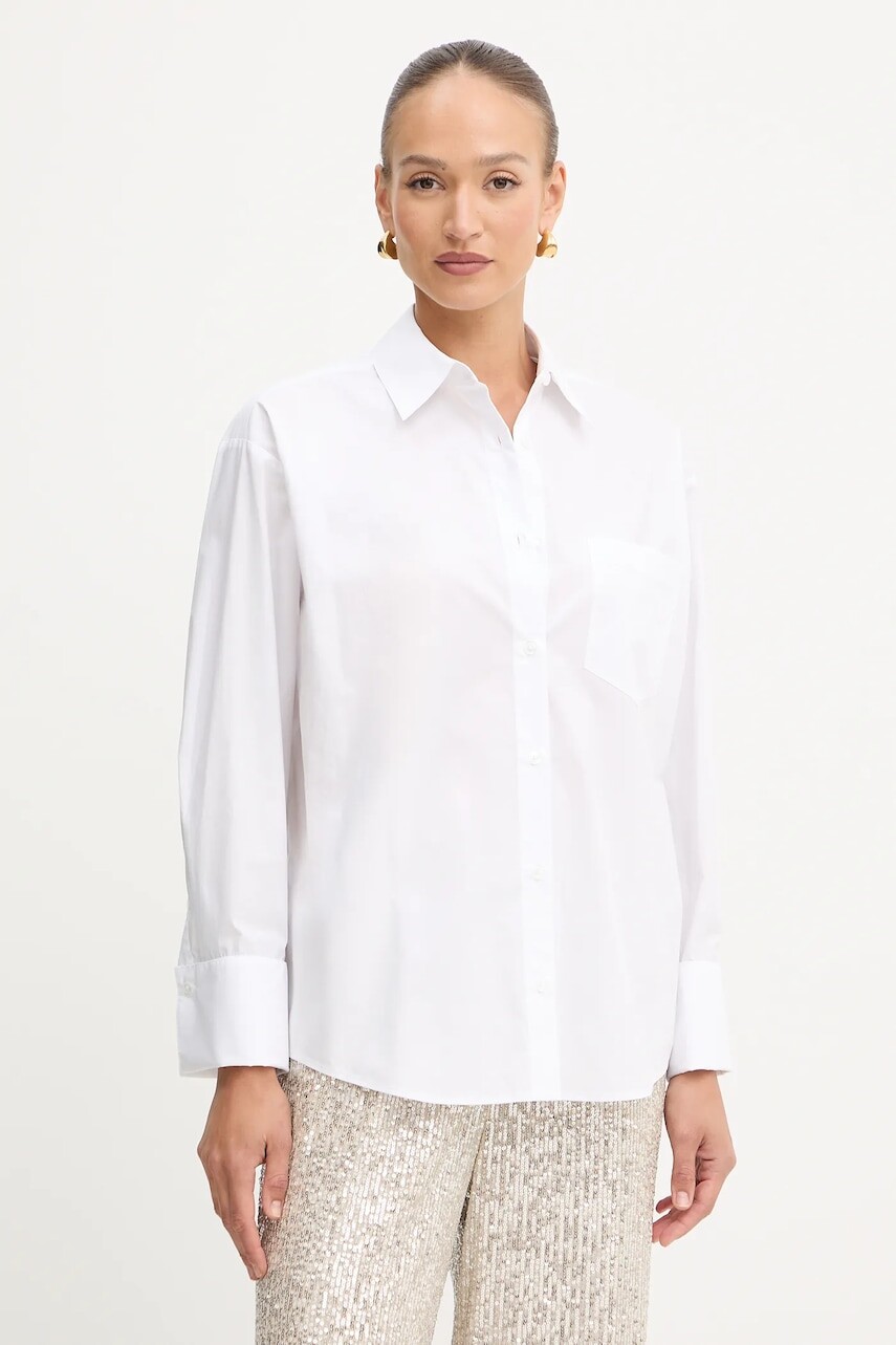 Bavlnená košeľa MICHAEL Michael Kors biela farba, regular, s klasickým golierom, MF540VMJV1