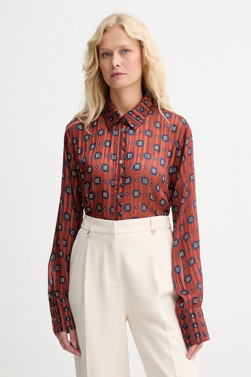 Košeľa Morgan oranžová farba, voľný strih, s klasickým golierom, CILGAL.F