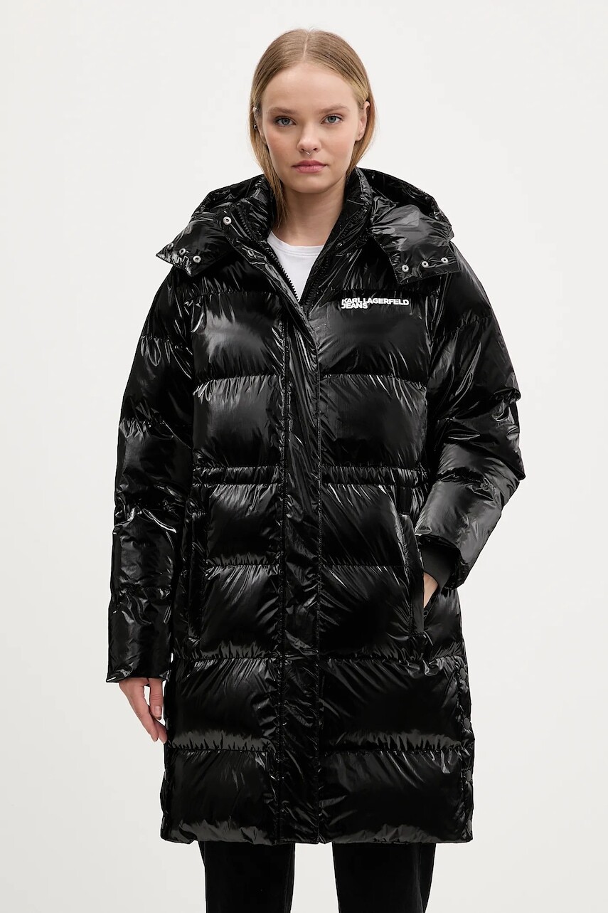 Bunda Karl Lagerfeld Jeans čierna farba, zimná, A4W15059