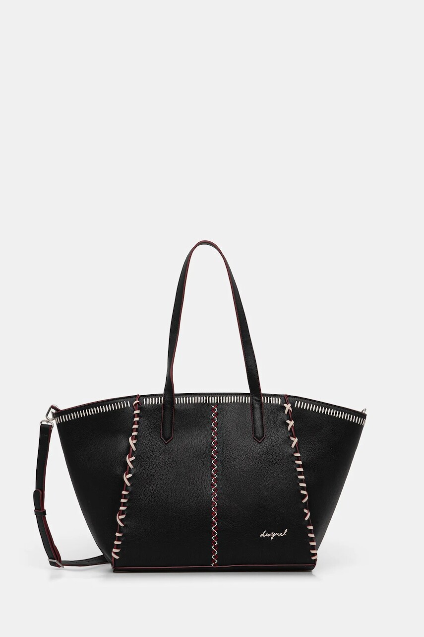 Kabelka Desigual MANHATTAN PESPUNTES G čierna farba, 25WAXP95