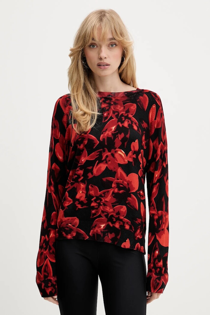 Sveter Desigual LUND čierna farba, ľahký, 25WWJF16