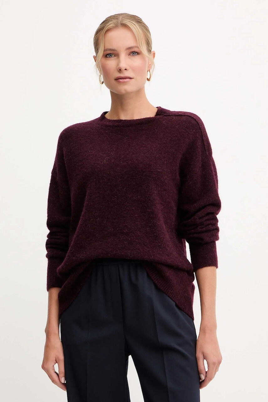 Sveter s prímesou vlny Patrizia Pepe bordová farba, 2K0326 K293
