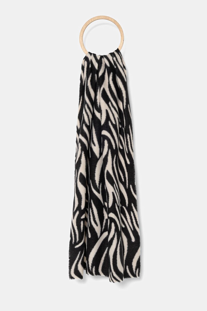 Šál Morgan čierna farba, vzorovaný, 5ZAP