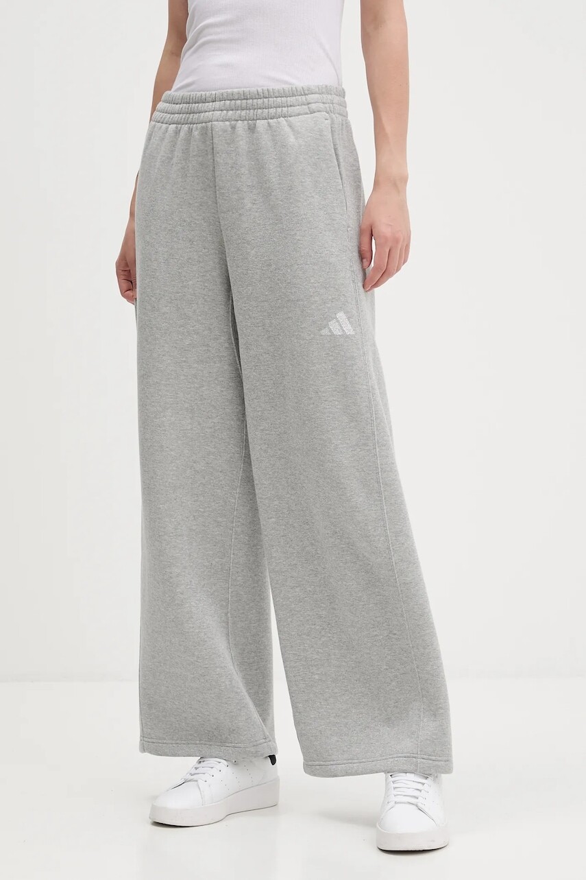 Tepláky adidas All Szn Holiday šedá farba, jednofarebný, JV5758