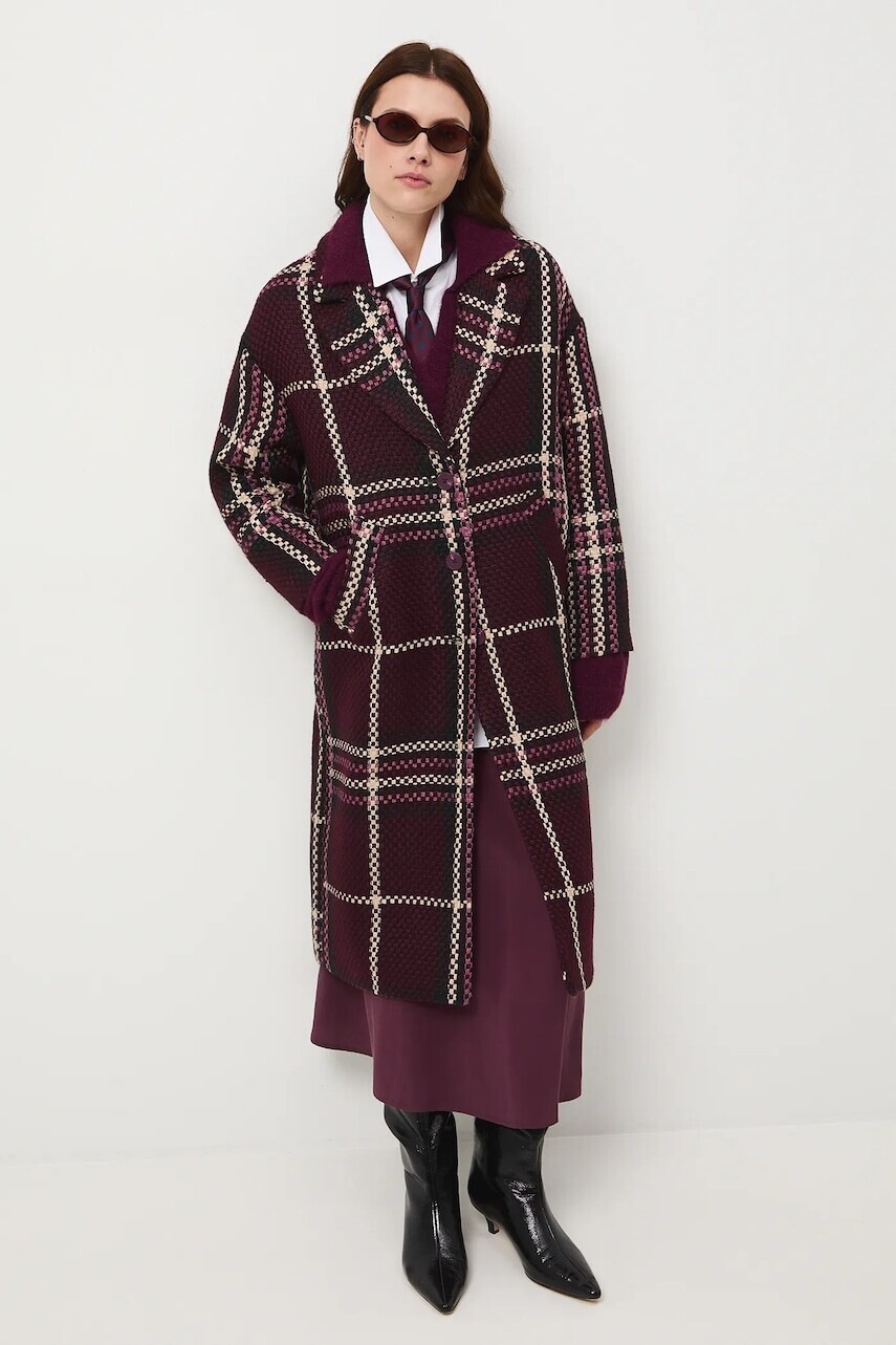 Kabát Medicine bordová farba