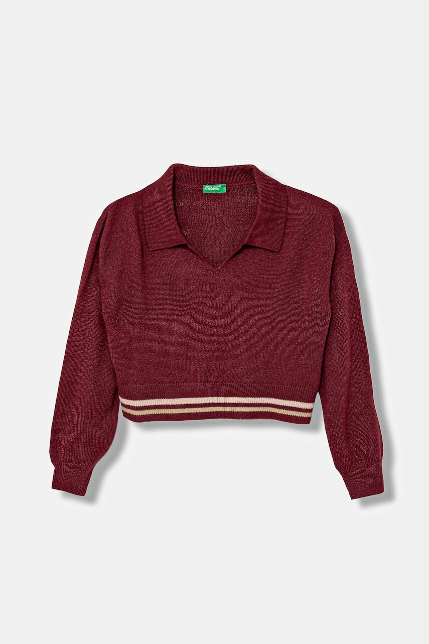 Detský sveter United Colors of Benetton bordová farba, 1270Q3009