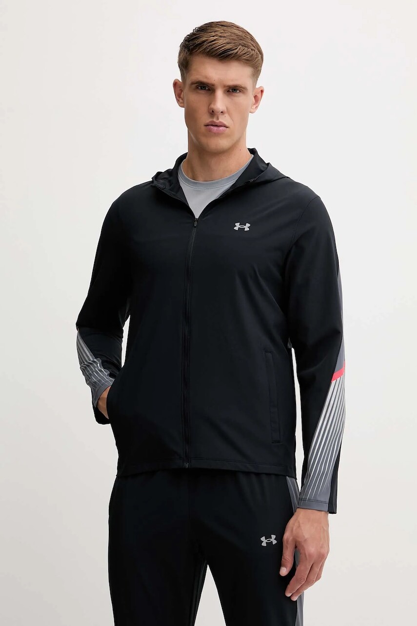 Športová bunda Under Armour Velociti Storm čierna farba, prechodná, 6005900
