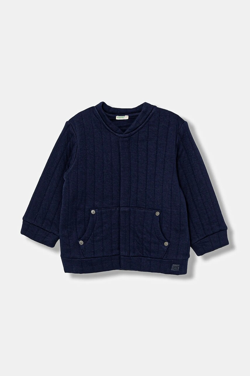 Detská mikina United Colors of Benetton tmavomodrá farba, jednofarebná, 3JOEA501O