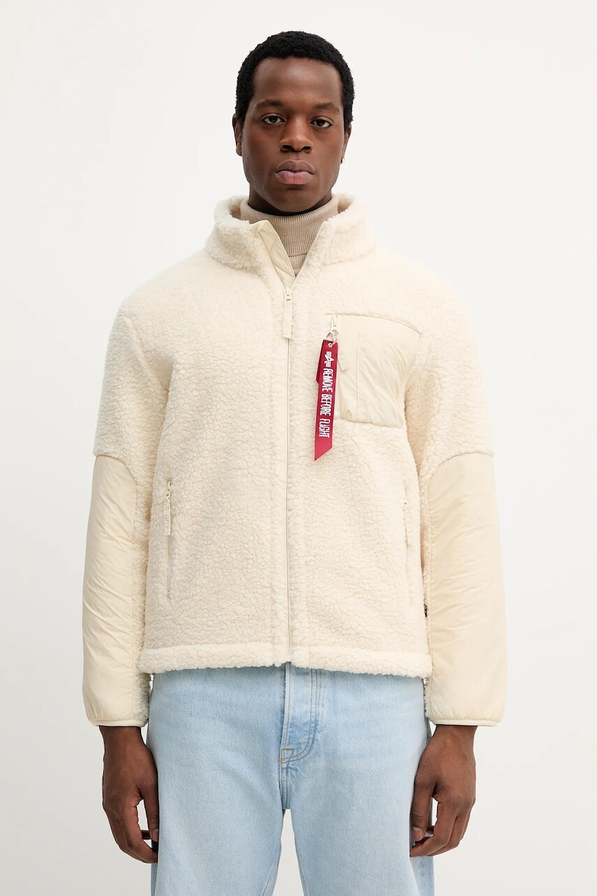 Mikina Alpha Industries béžová farba, jednofarebná, 148118.16