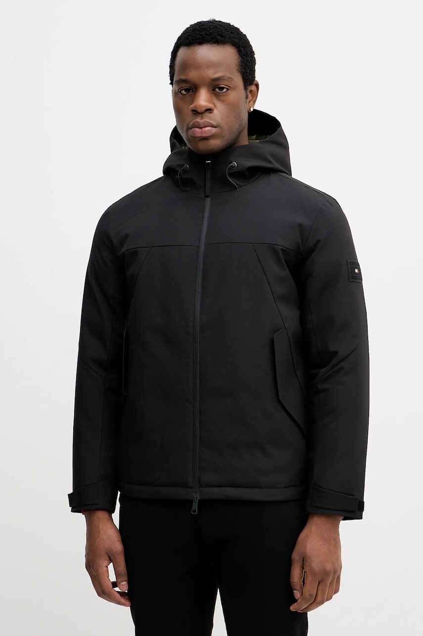 Bunda Tommy Hilfiger čierna farba, zimná, MW0MW41363