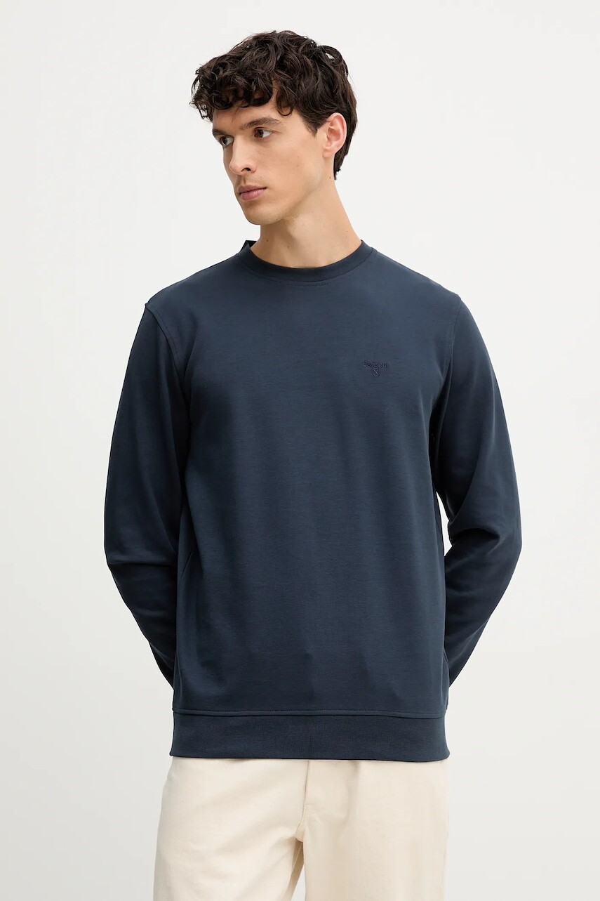 Mikina Barbour LAMBETH tmavomodrá farba, s nášivkou, MOL0712