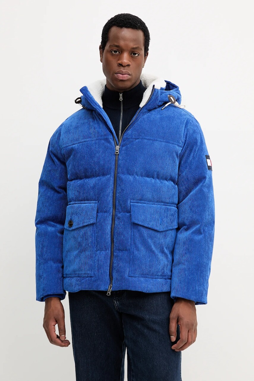 Páperová bunda Tommy Hilfiger modrá farba, zimná, MW0MW41361