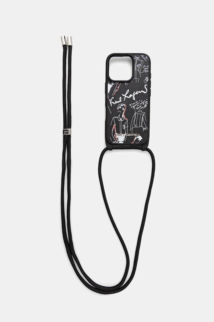 Puzdro na mobil Karl Lagerfeld iPhone 16 Pro čierna farba, KLHCP16LPGGRMPCK