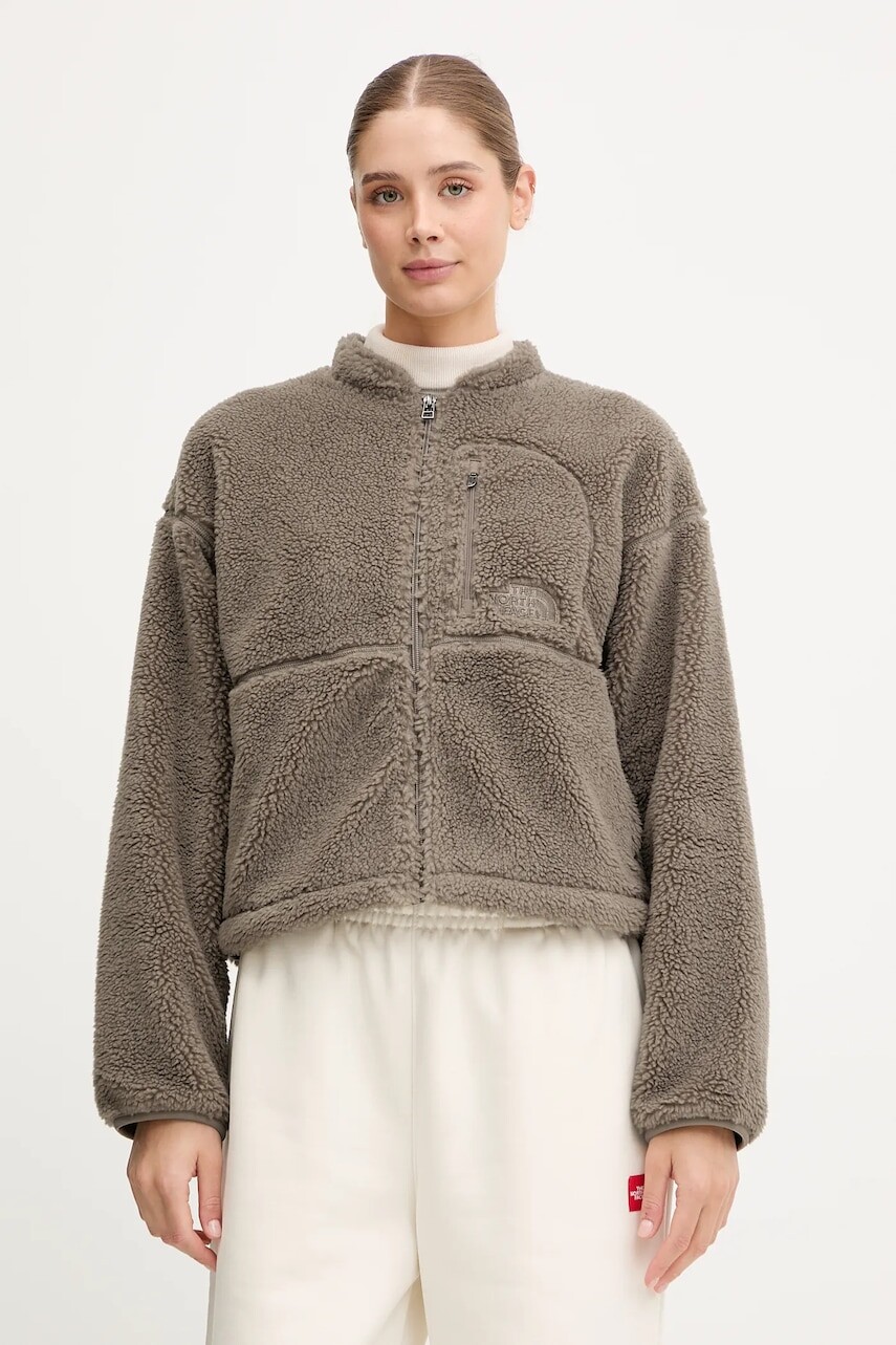 Fleecová mikina The North Face TNF Extreme Pile hnedá farba, jednofarebná, NF0A88ZBBOW1