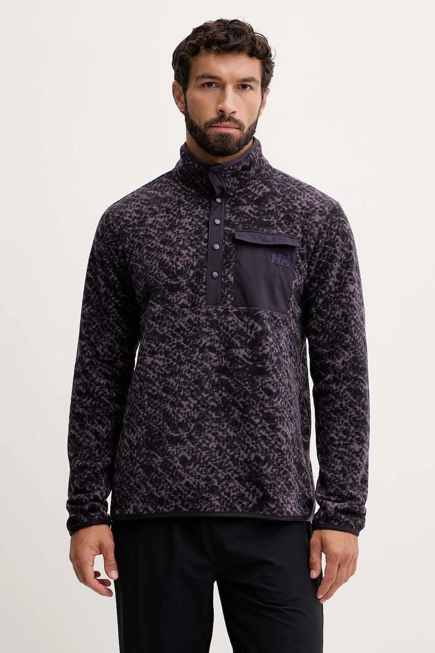 Fleecová mikina Helly Hansen MARIDALEN fialová farba, vzorovaná, 63429