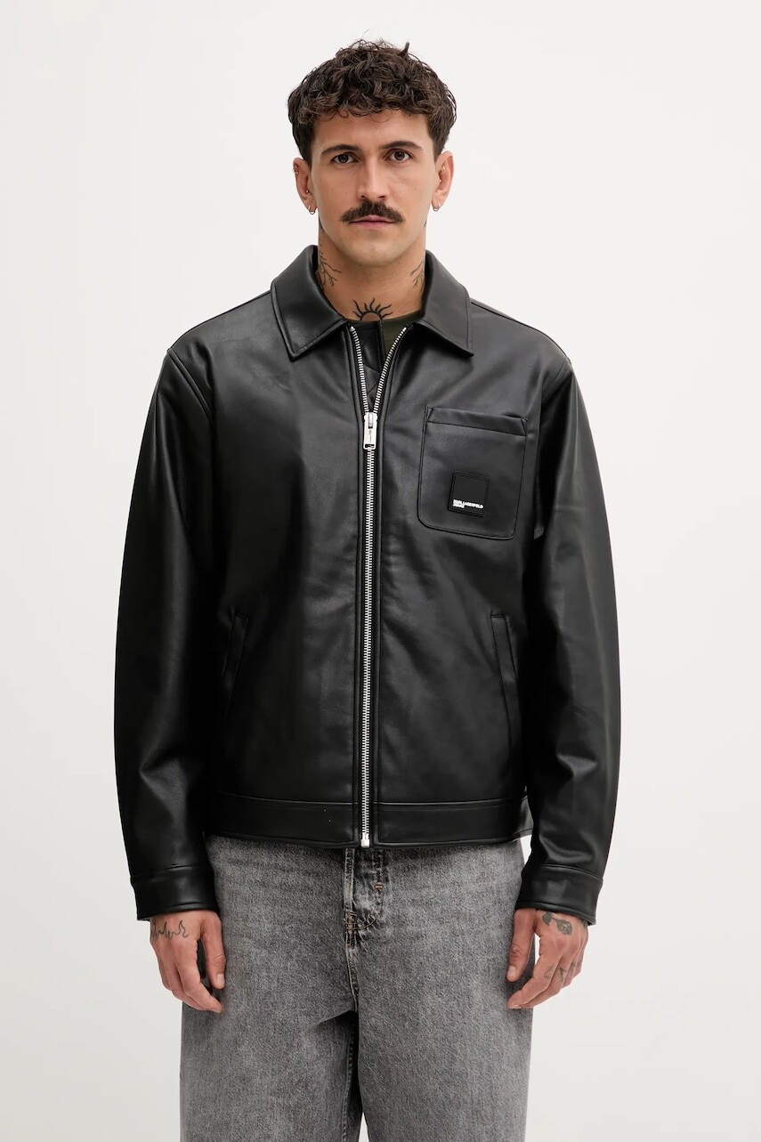 Bunda Karl Lagerfeld Jeans čierna farba, A4M15061