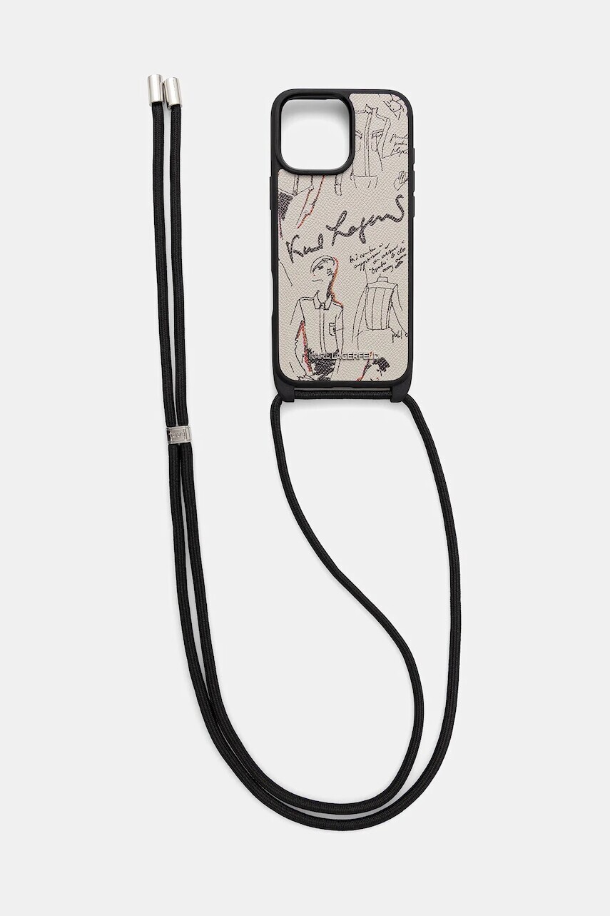 Puzdro na mobil Karl Lagerfeld iPhone 16 Pro Max šedá farba, KLHCP16XPGGRMPCG