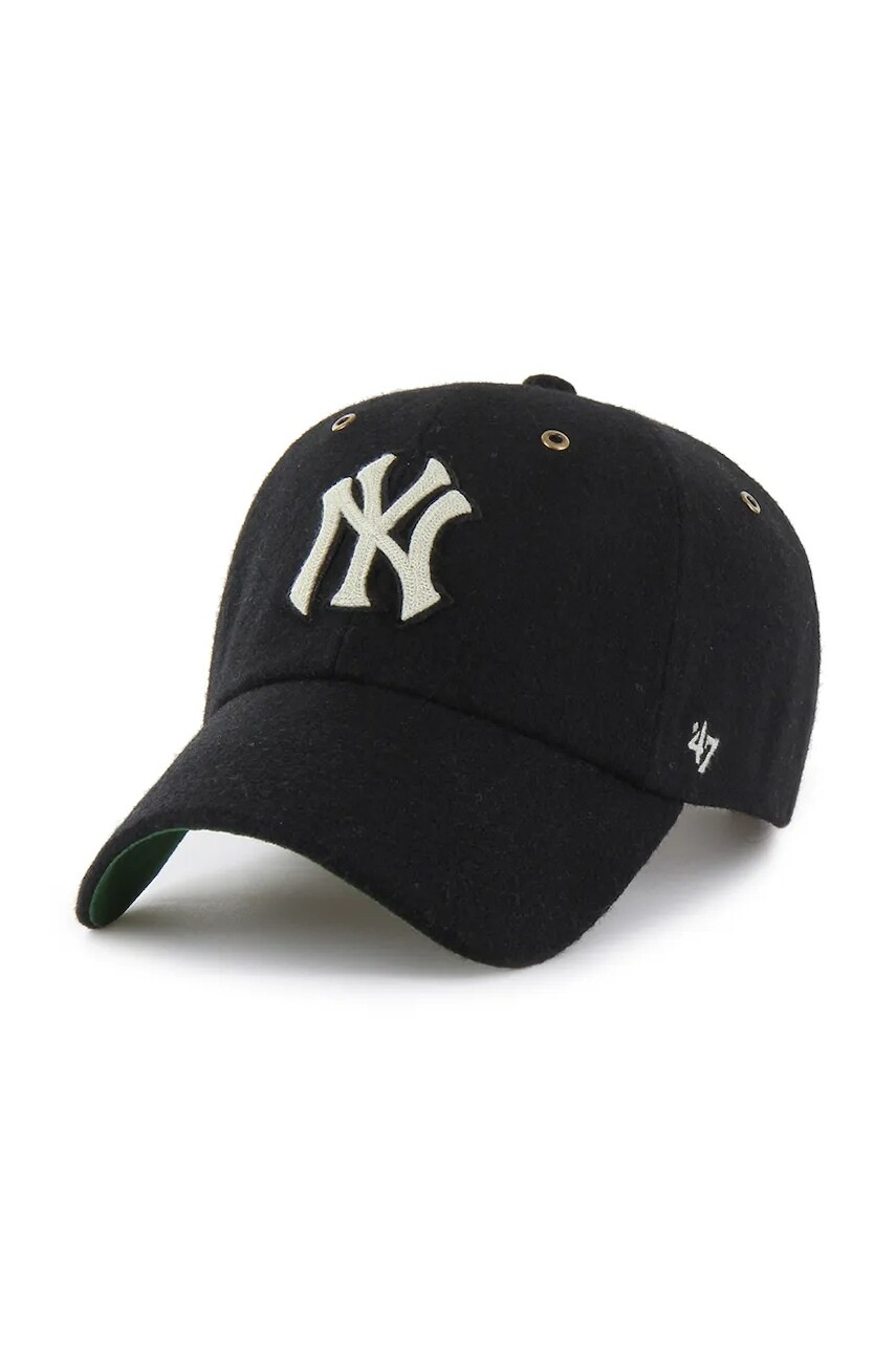 Čiapka s prímesou vlny 47 brand MLB New York Yankees čierna farba, B-GLDAG17WIS-BK