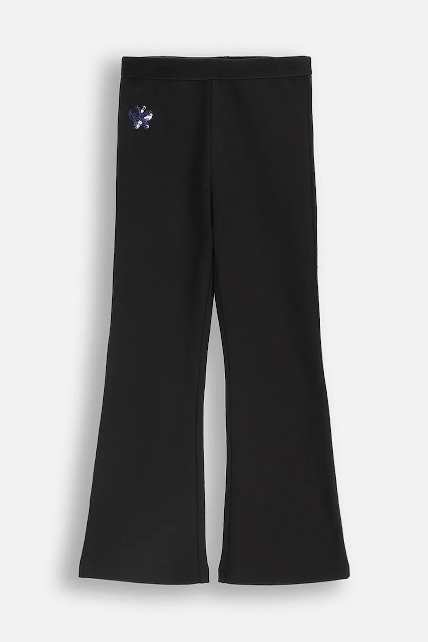 Detské bavlnené legíny Coccodrillo čierna farba, vzorované, RAVE GIRL KIDS