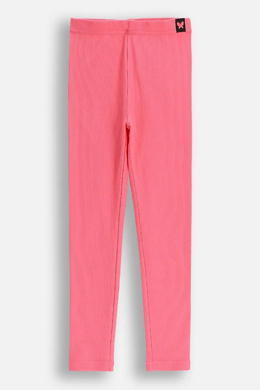 Detské bavlnené legíny Coccodrillo ružová farba, jednofarebné, RAVE GIRL KIDS