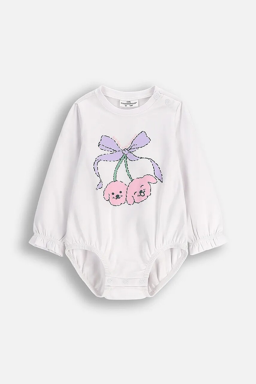 Bavlnené body pre bábätká Coccodrillo HAPPY PUPPY GIRL NEWBORN