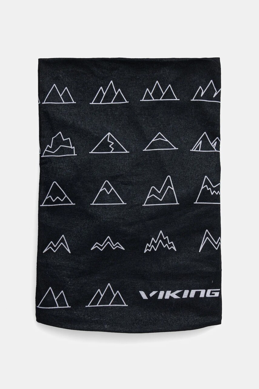 Šál komín Viking čierna farba, vzorovaný, 490/19/8228