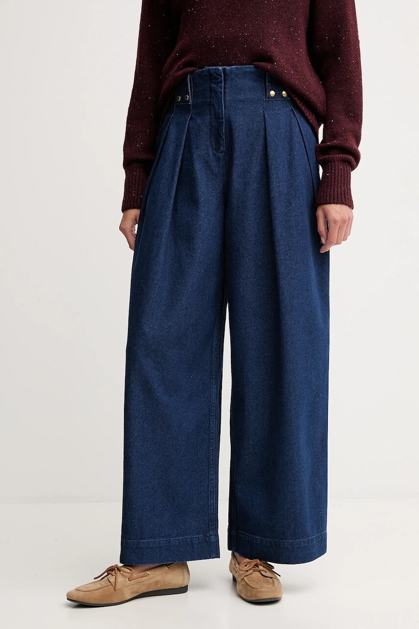 Bavlnené rifle Barbour ARLA tmavomodrá farba, LTR0404