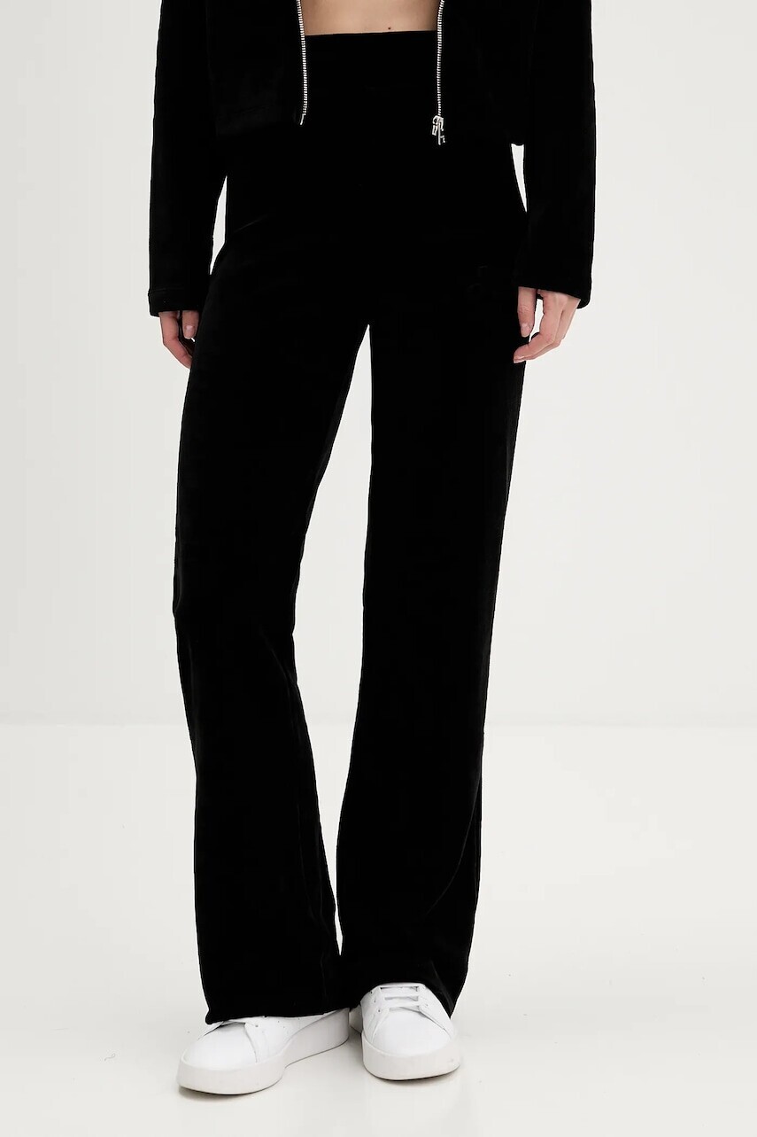 Velúrové tepláky Hugo Blue čierna farba, jednofarebné, 50549678