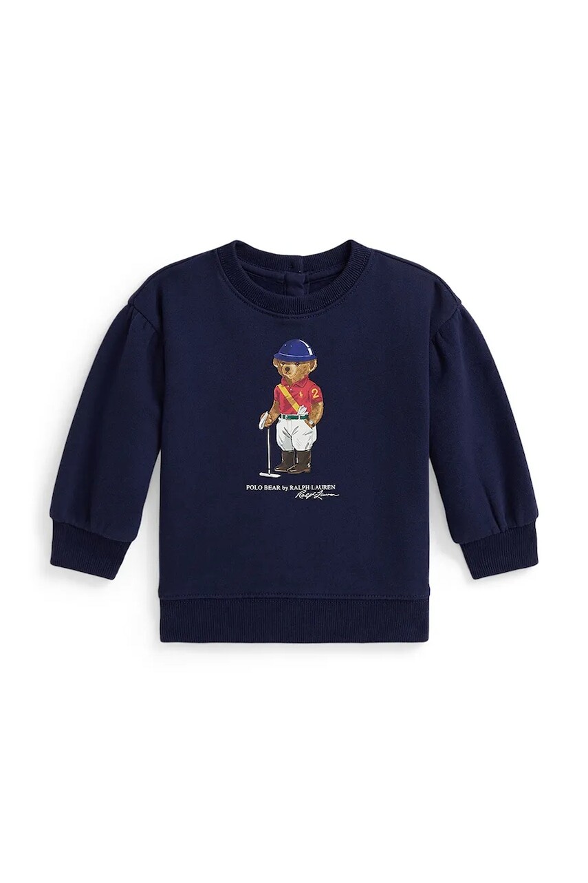 Mikina pre bábätká Polo Ralph Lauren tmavomodrá farba, s potlačou, 310A96198001