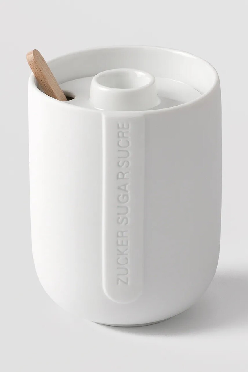 Cukornička s lyžičkou Raeder Cozy Time 7 x 9,5 cm biela farba