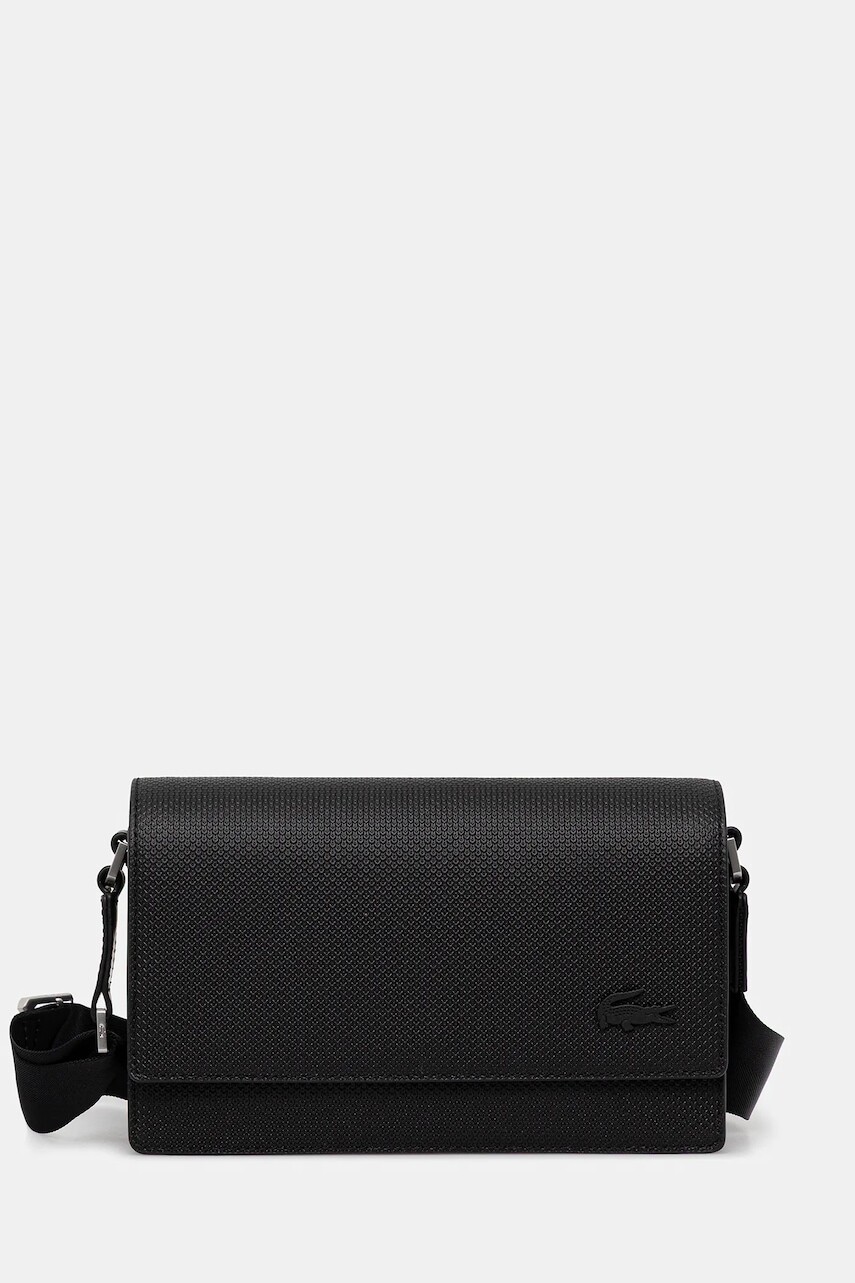 Kožená kabelka Lacoste čierna farba, NU4118CE