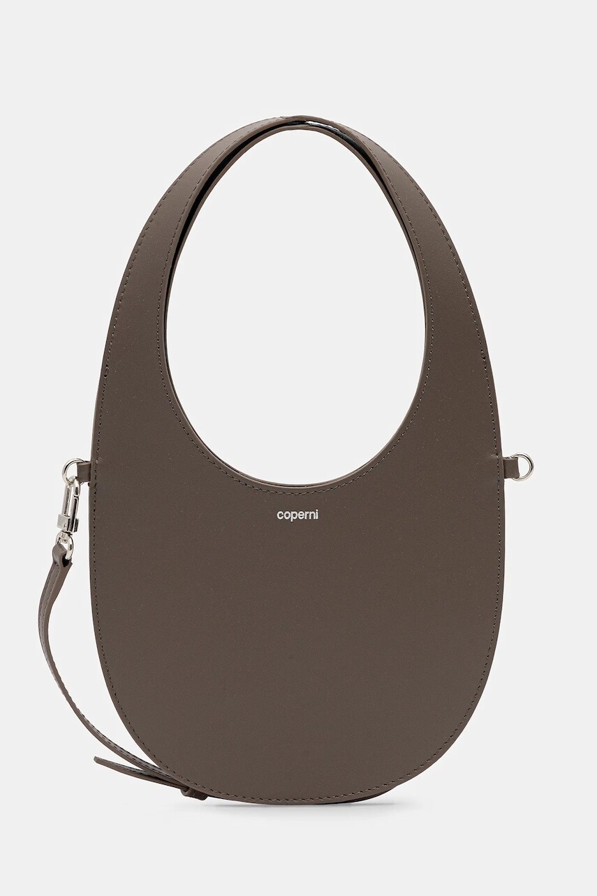 Kožená kabelka Coperni Mini Swipe Tote hnedá farba, COPBA115F6004