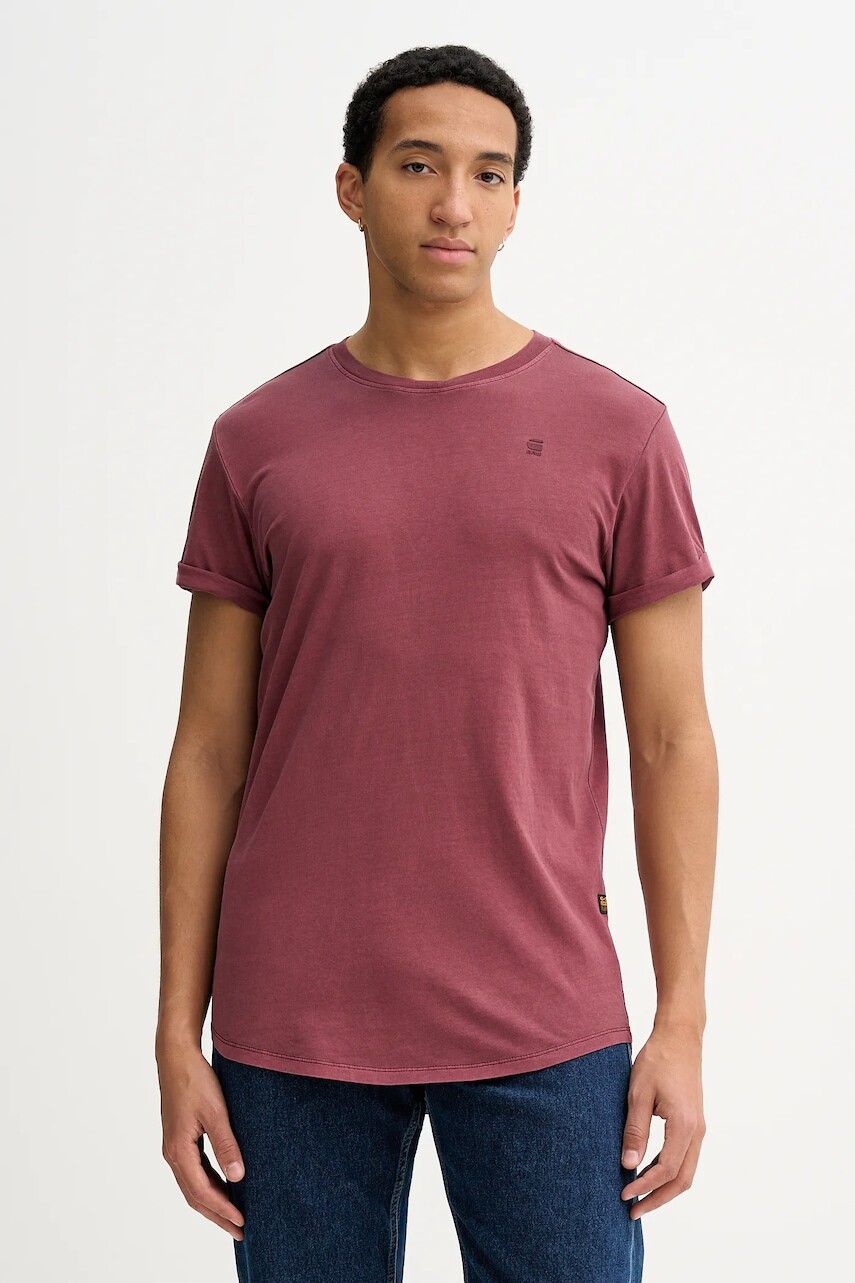 Bavlnené tričko G-Star pánske, červená farba, jednofarebné, D16396-2653