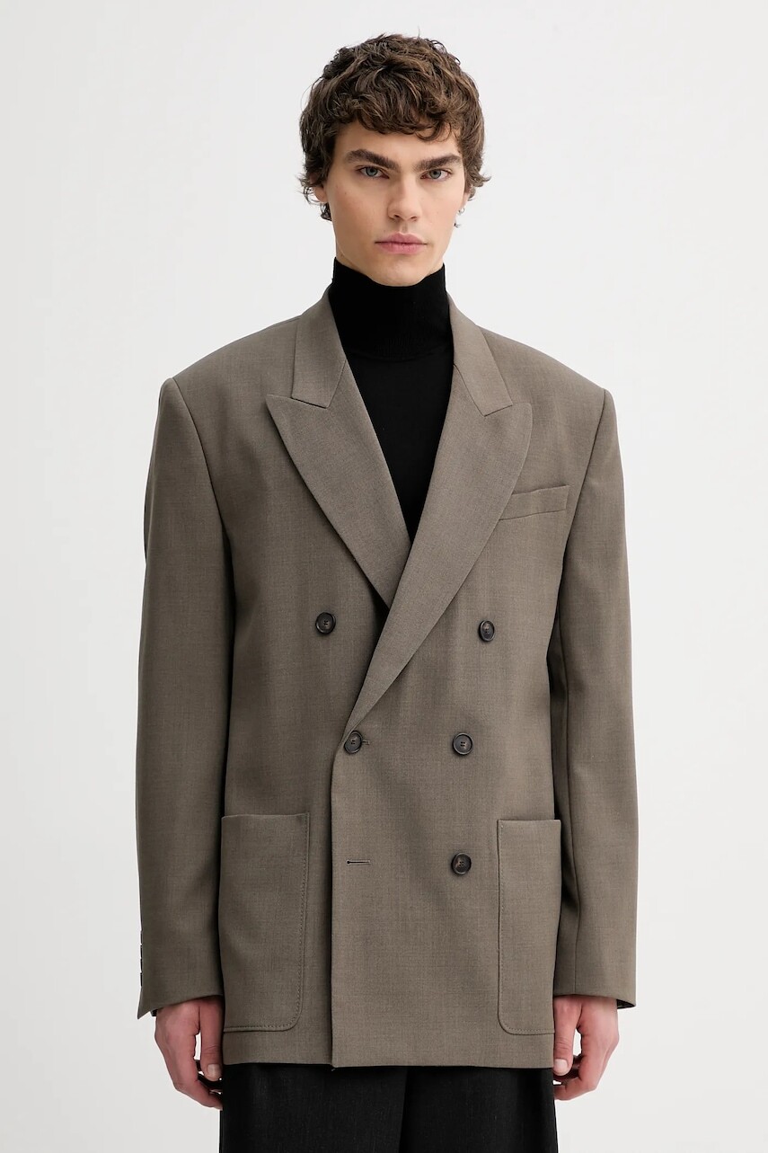 Bunda s prímesou vlny Filippa K hnedá farba, 31234