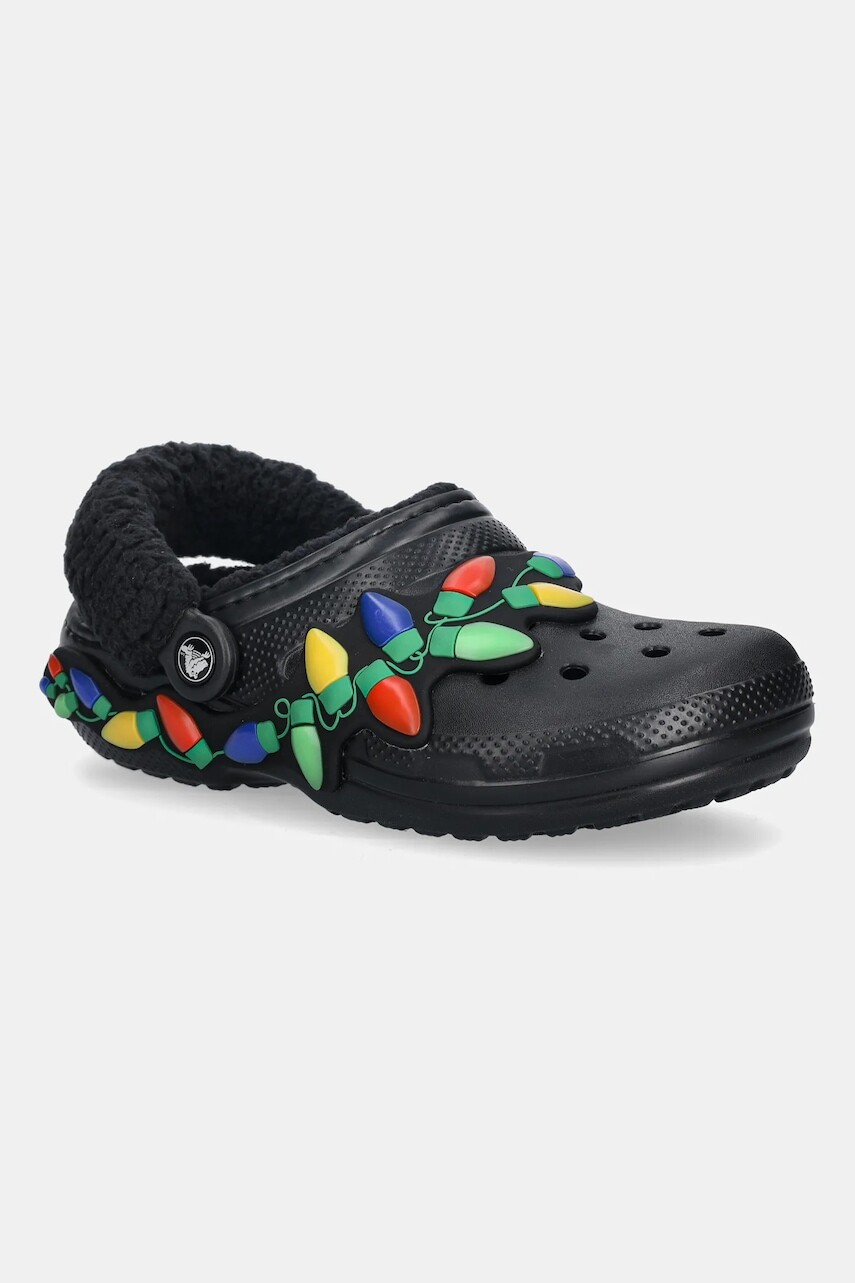 Papuče Crocs Classic Lined Holiday Lights Clog čierna farba, 212054