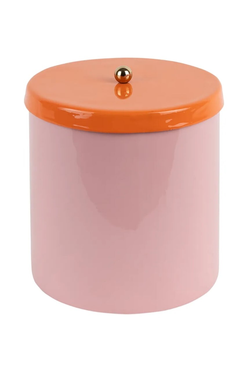 Nádoba s vekom Present Time Double Funky 14 x 13 cm ružová farba