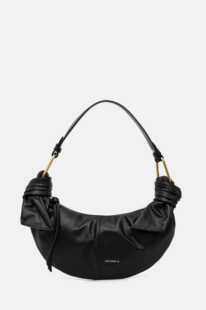 Kožená kabelka Coccinelle FUROSHIKI čierna farba, E1 U1A 13 03 01