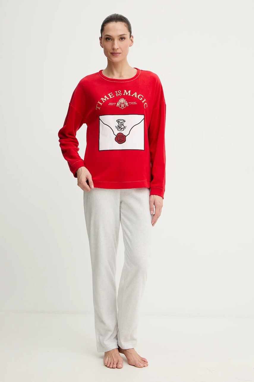 Pyžamo women'secret HARRY POTTER dámske, červená farba, 3132262
