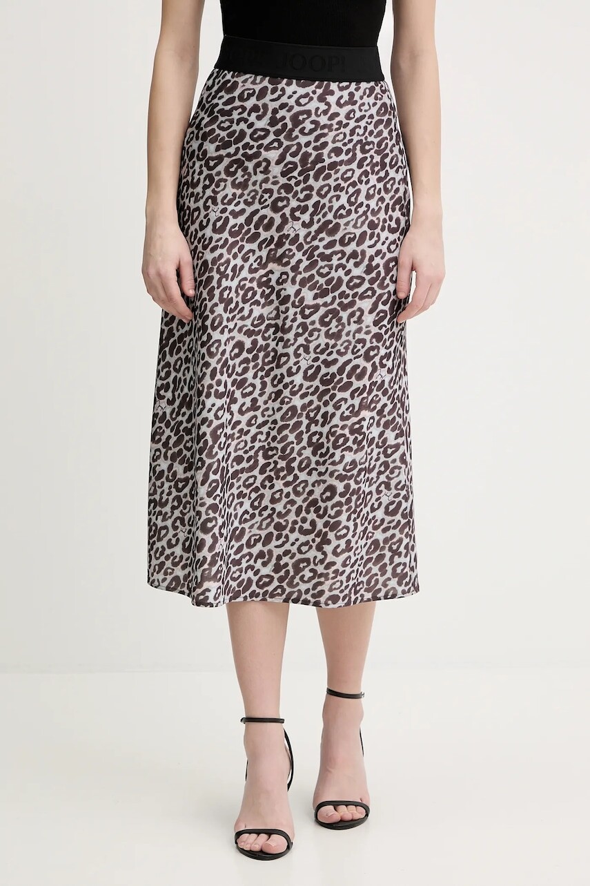 Sukňa Joop! hnedá farba, midi, áčkový strih, 30100089