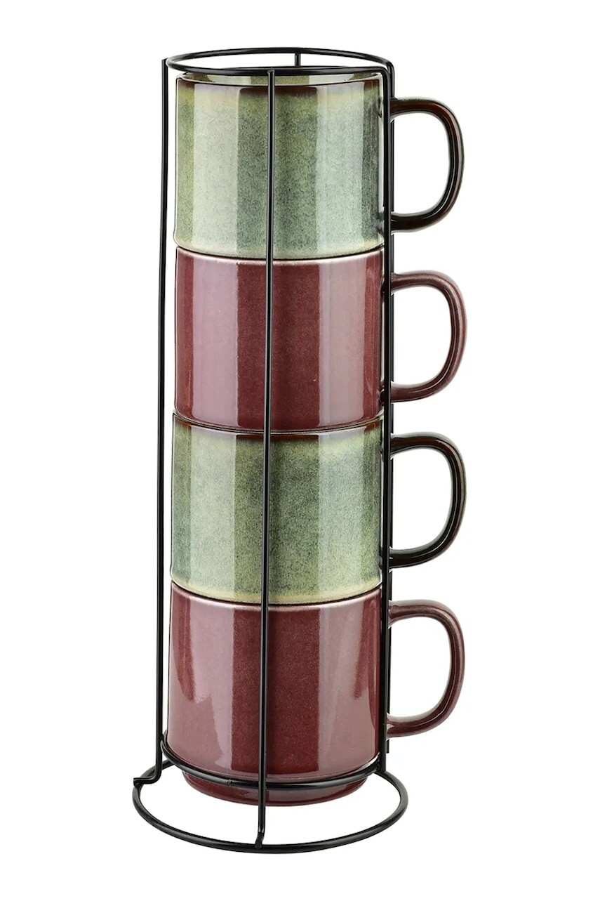 Sada hrnčekov so stojanom Affek Design Evie 400 ml viac farieb