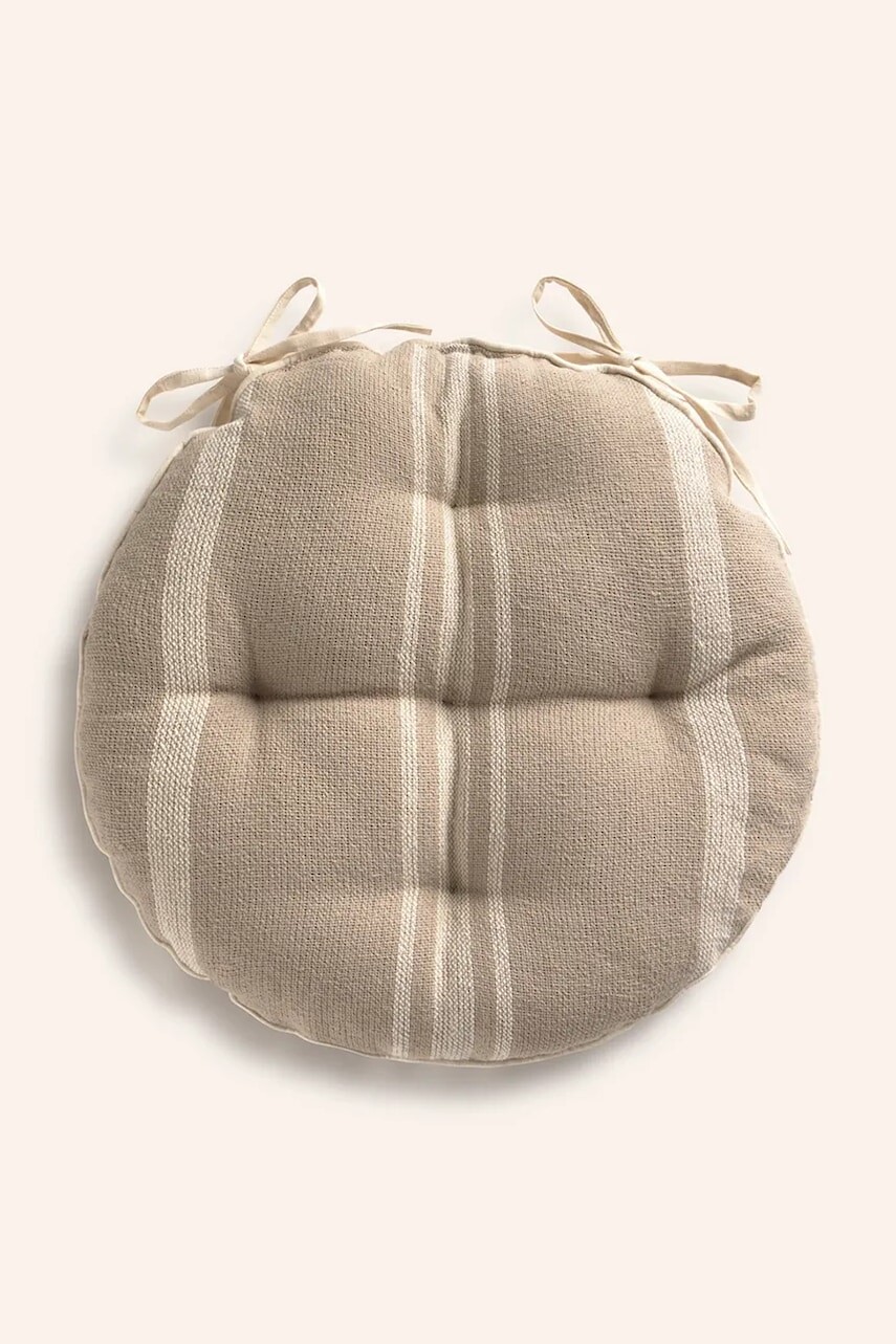 Dekoratívny bavlnený vankúš na stoličku Calma House Sorento 40 x 4 cm béžová farba