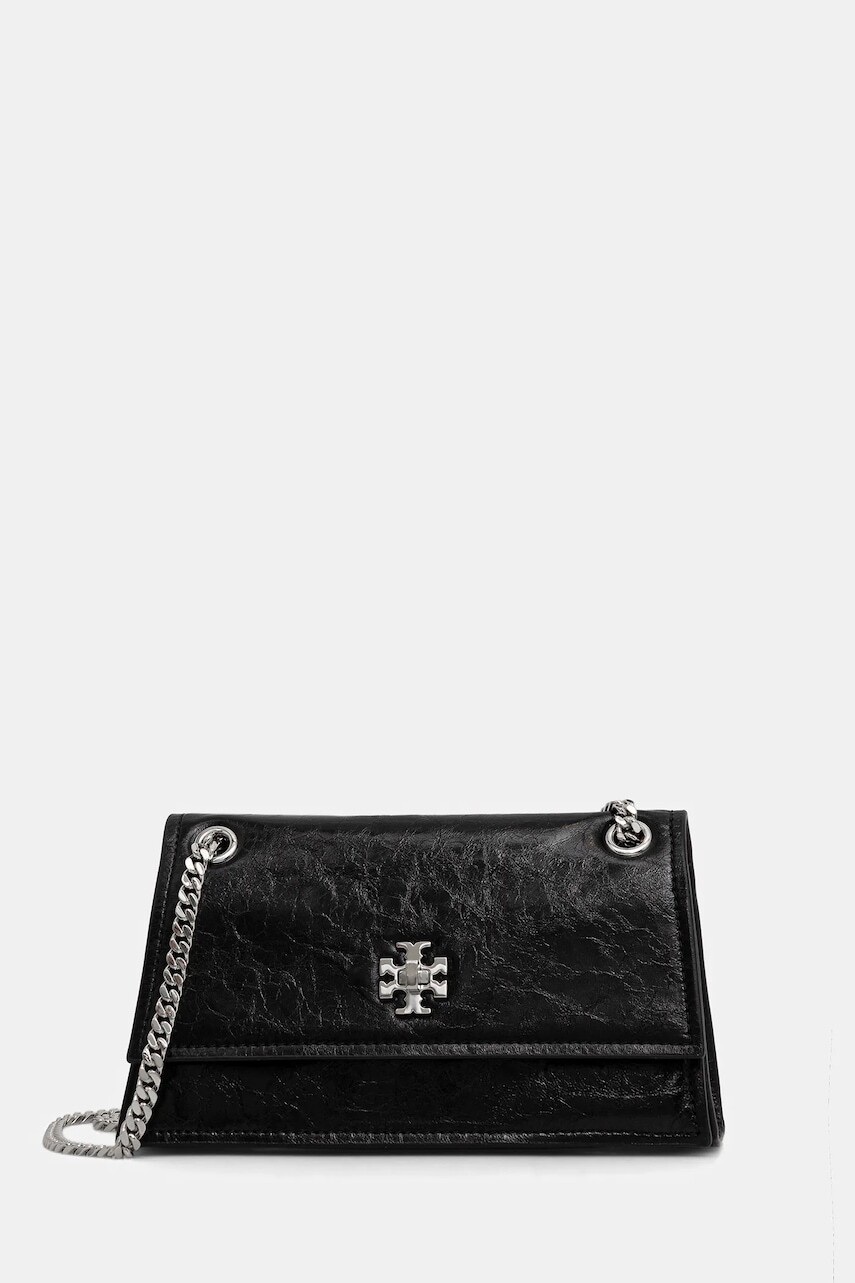 Kožená kabelka Tory Burch Kira Turnlock čierna farba, 176642-001