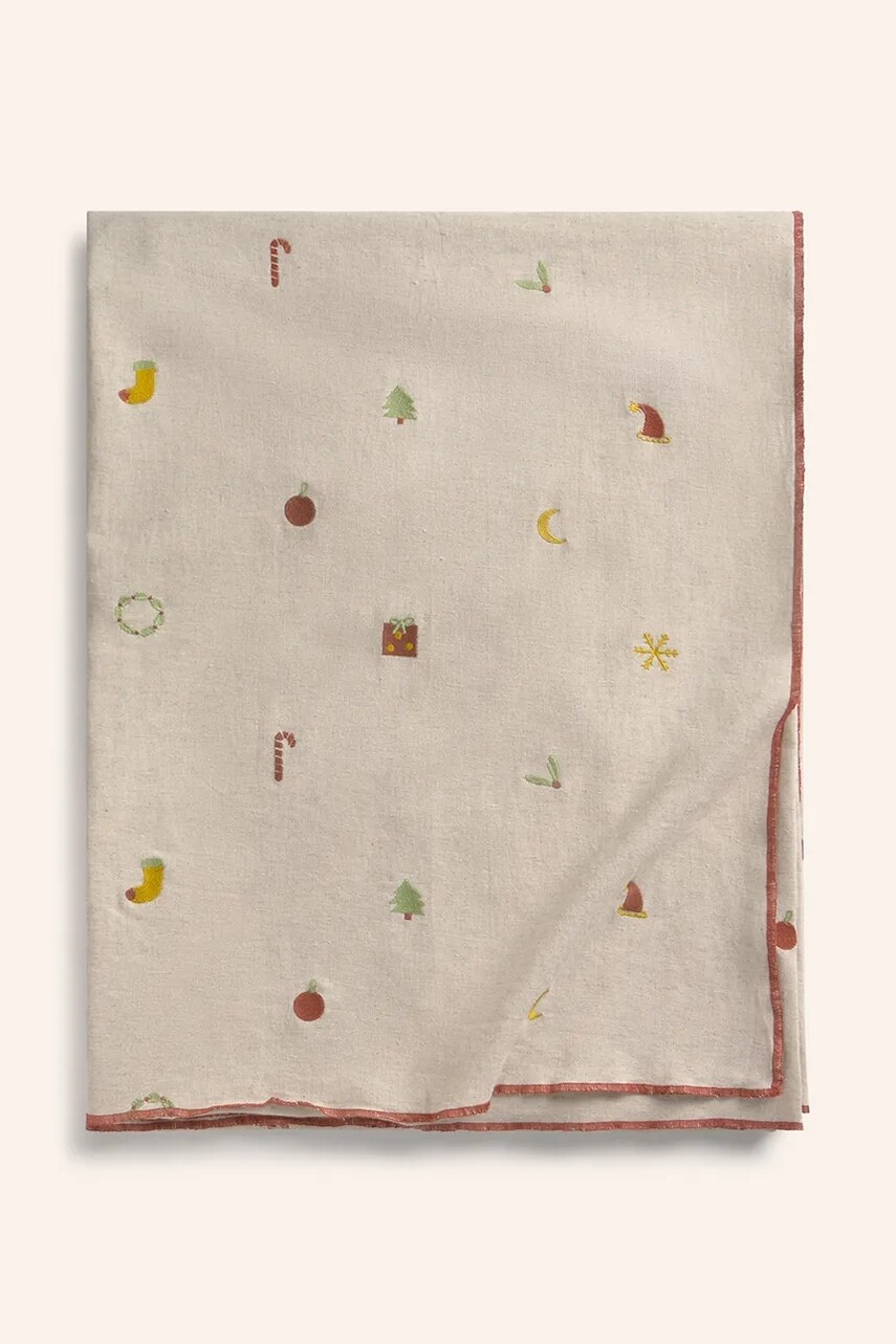 Vianočný ľanový obrus Calma House Joy 160 x 200 cm viac farieb