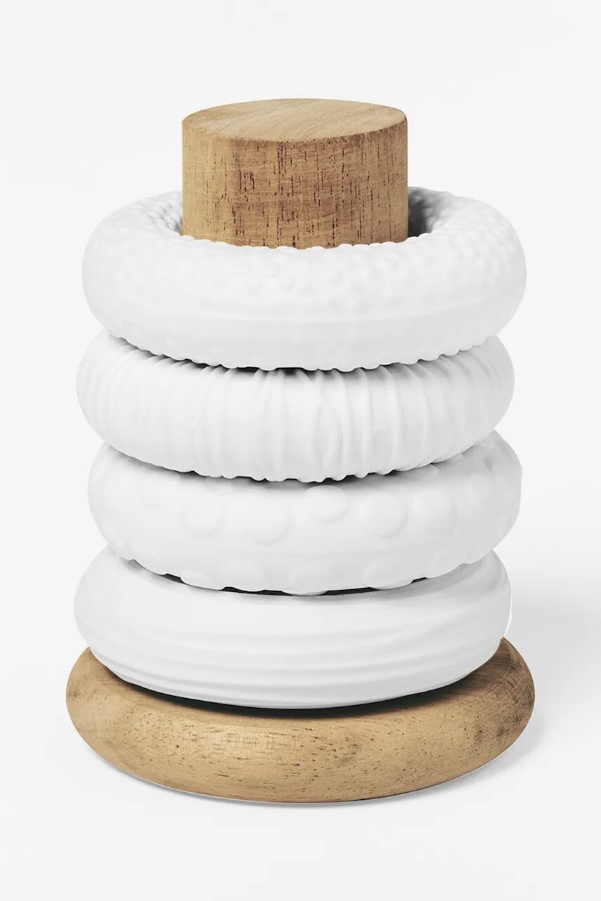 Krúžky na obrúsky so stojanom Raeder Cozy Time 8 x 6 cm biela farba