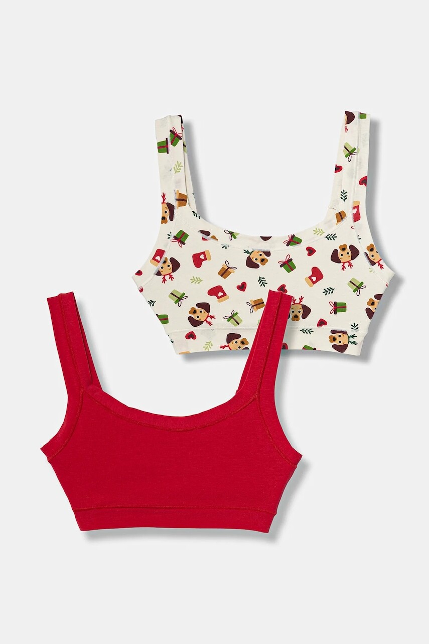 Detská podprsenka United Colors of Benetton 2-pak červená farba, 35CL0R001