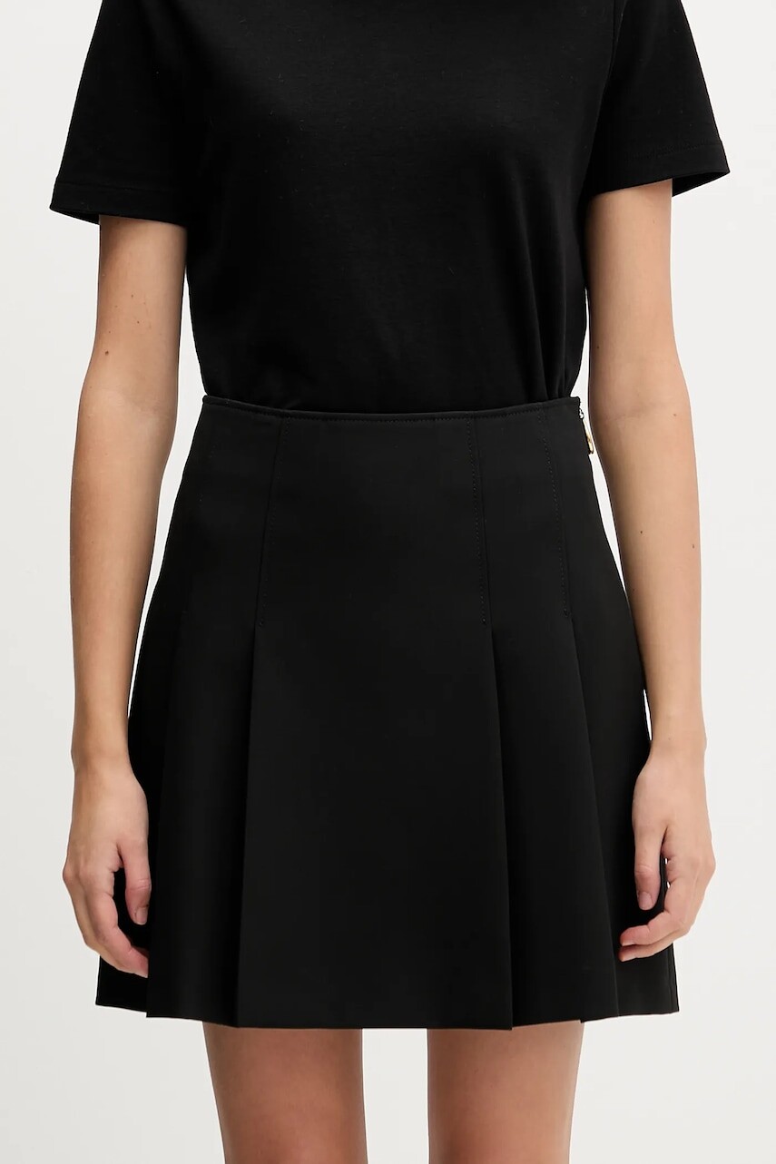 Sukňa HUGO čierna farba, mini, áčkový strih, 50555984