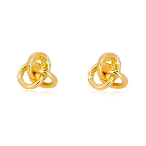 Zlaté náušnice 585 uzol z troch prepletených obručí
