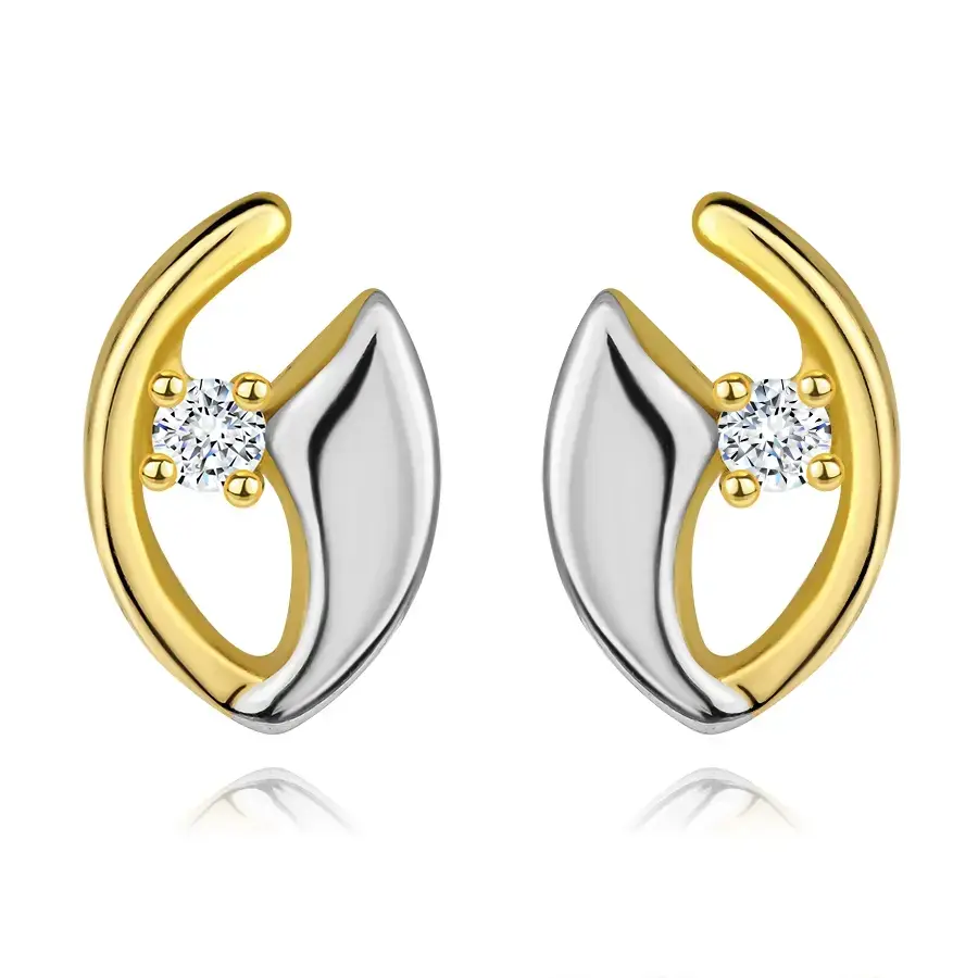 Zlaté náušnice 9K s motívom oka a čírym zirkónom