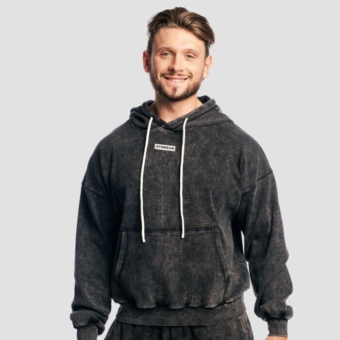 GymBeam Mikina Aura Hoodie Washed Black  S