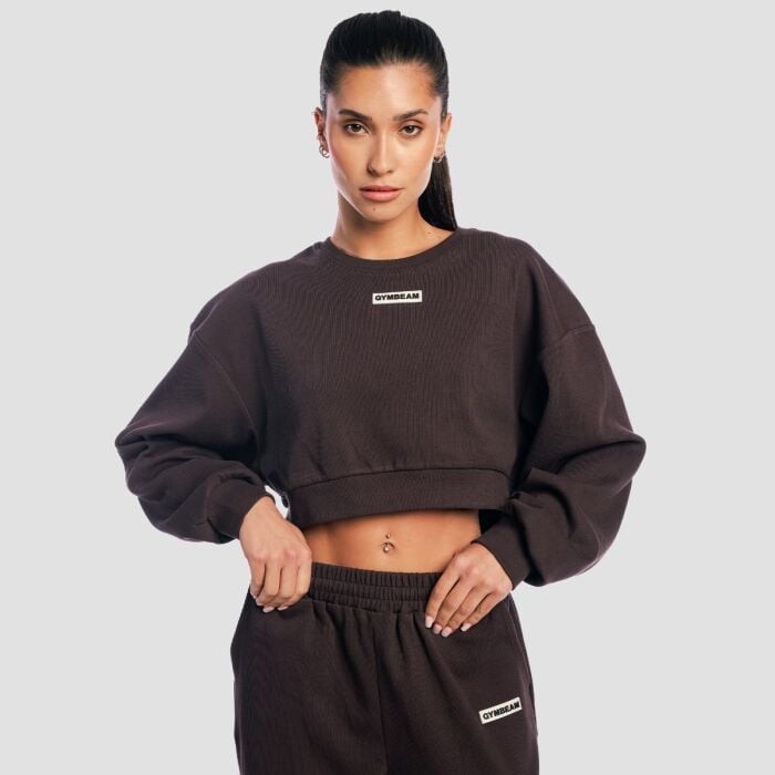 GymBeam Dámska mikina Cropped Aura Tee Brown  S